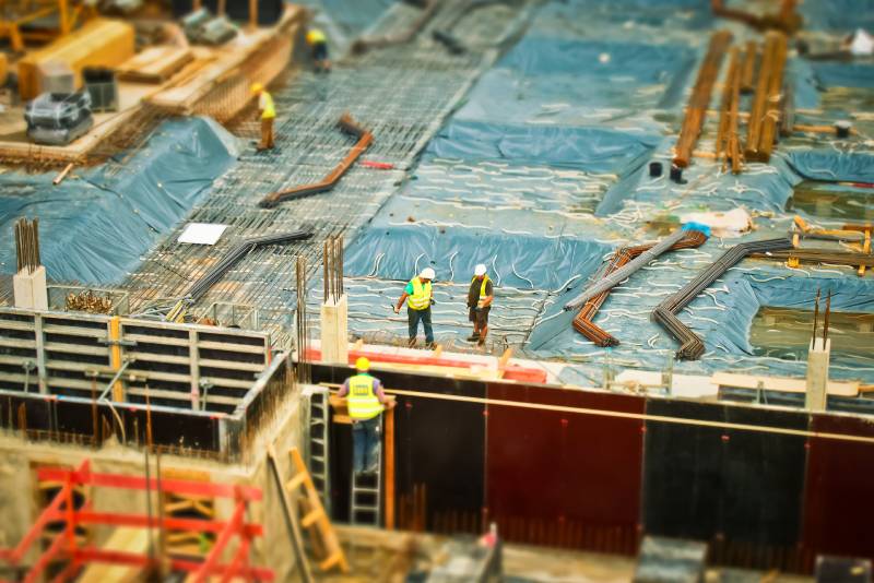 A busy construction site needs to be safe